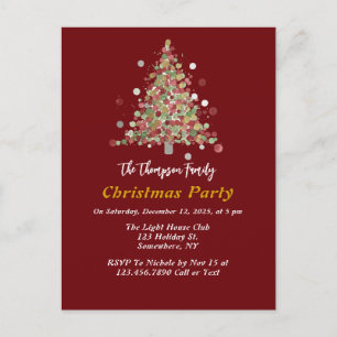 Polka Dot Tannenbaum-Weihnachtsfeier Postkarte