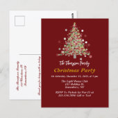 Polka Dot Tannenbaum-Weihnachtsfeier Postkarte (Vorne/Hinten)