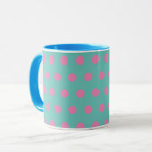 Polka Dot Tasse (Aqua & Pink) (Vorderseite Links)