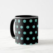 Polka Dot Tasse (Black & Aqua) (Vorderseite Links)