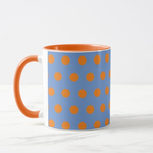 Polka Dot Tasse (Denim Blue & Orange) (Links)