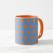 Polka Dot Tasse (Denim Blue & Orange) (VorderseiteRechts)