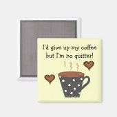 Polka Dot Tasse mit Kaffee-Sprichwort Magnet (Vorderseite/Rückseite)