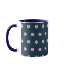 Polka Dot Tasse (Mitternachtsblau und Soft Pink)