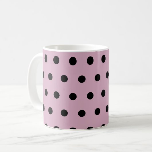 Polka Dot Tasse (rosa und schwarz) (Vorderseite Links)