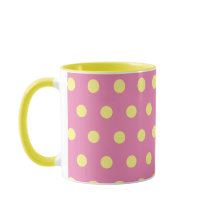 Polka Dot Tasse (rosa und weich gelb)