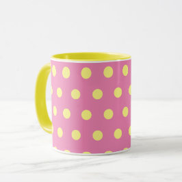 Polka Dot Tasse (rosa und weich gelb)