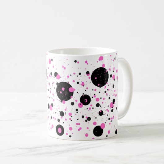 Polka Dot Tasse - Stilvoller Kaffee Cup (VorderseiteRechts)