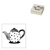 Polka Dot Tea Party Teapot Gummi Briefmarke Gummistempel (Stempel)