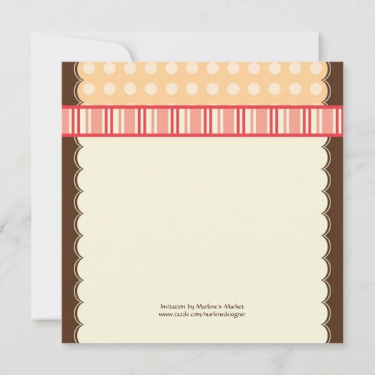 Polka Dot Tea Pot Bridal Dusche Einladung (Rückseite)