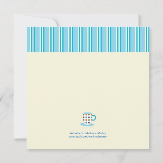 Polka Dot Tea Pot Bridal Dusche Einladung (Rückseite)