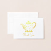 Polka Dot Tea Pot Teapot Dusche Vielen Dank Folienkarte (Vorderseite mit Umschlag)