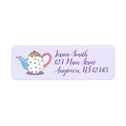 Polka Dot Tea Pot Teapot Labels (Vorne)