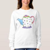 Polka Dot Tea Pot Teapot Tee Party Sweatshirt (Vorderseite)