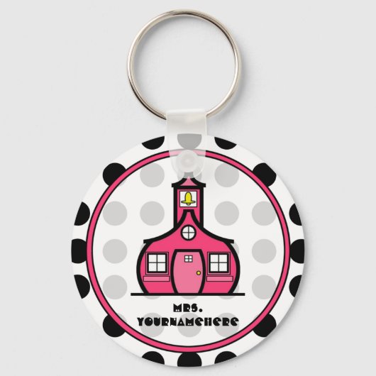 Polka Dot Teacher Schlüsselanhänger (Vorderseite)