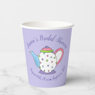 Polka Dot Teapot Nachmittag Tea Bridal Babydusche Pappbecher