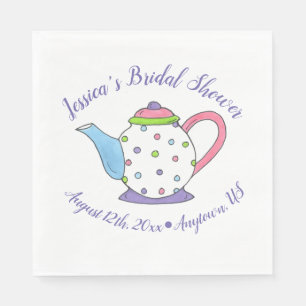 Polka Dot Teapot Nachmittag Tea Bridal Babydusche Serviette