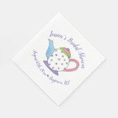 Polka Dot Teapot Nachmittag Tea Bridal Babydusche Serviette (Ecke)