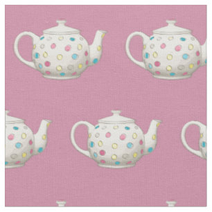 Polka Dot Tee Pot Pink Stoff
