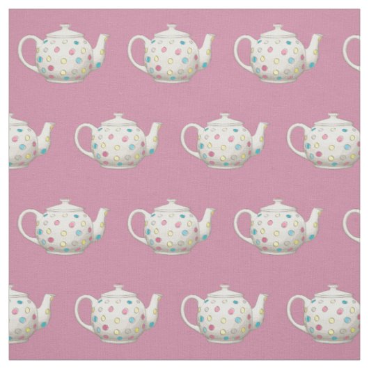 Polka Dot Tee Pot Pink Stoff (Muster)