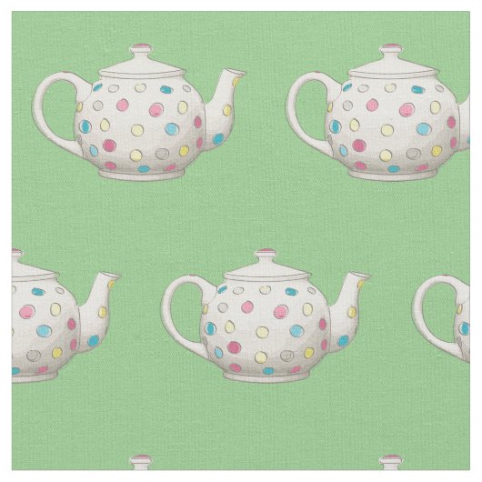 Polka Dot Tee Pot Stoff (Nahaufnahme)
