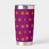 Polka Dot Thermal Tumbler (Deep Magenta & Orange) Thermobecher (Links)