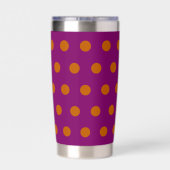 Polka Dot Thermal Tumbler (Deep Magenta & Orange) Thermobecher (Rückseite)