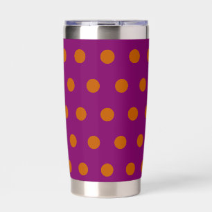 Polka Dot Thermal Tumbler (Deep Magenta & Orange) Thermobecher