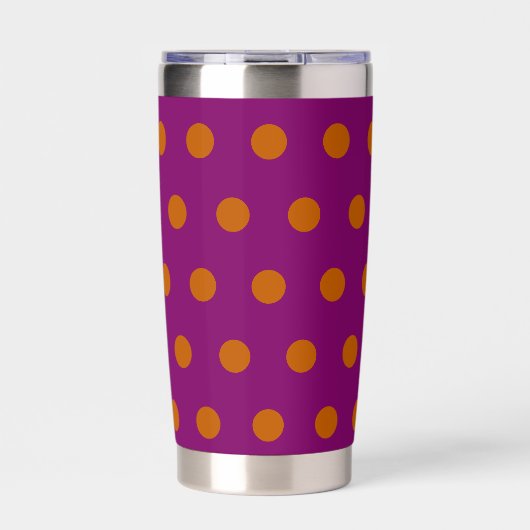 Polka Dot Thermal Tumbler (Deep Magenta & Orange) Thermobecher (Vorderseite)
