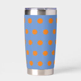 Polka Dot Thermal Tumbler (Denim Blue & Orange) Thermobecher