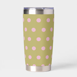 Polka Dot Thermal Tumbler (Gold und Pastellrosa) Thermobecher
