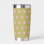 Polka Dot Thermal Tumbler (Gold und Pastellrosa) Thermobecher (Rechts)