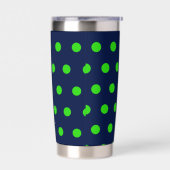 Polka Dot Thermal Tumbler (Navy Blue & Lime Green) Thermobecher (Links)