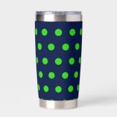 Polka Dot Thermal Tumbler (Navy Blue & Lime Green) Thermobecher (Rückseite)