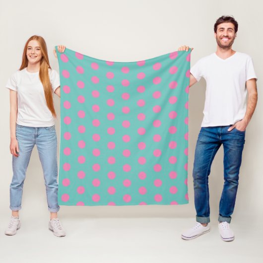 Polka Dot Throw Blanket (Aqua & Pink) Fleecedecke (Beispiel)