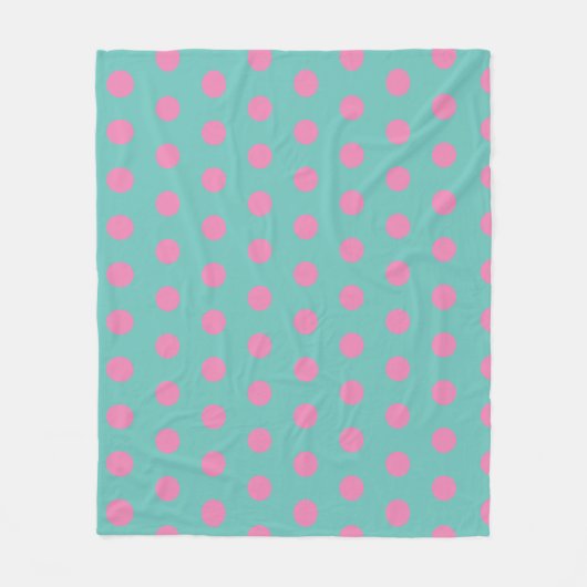 Polka Dot Throw Blanket (Aqua & Pink) Fleecedecke (Vorderseite)
