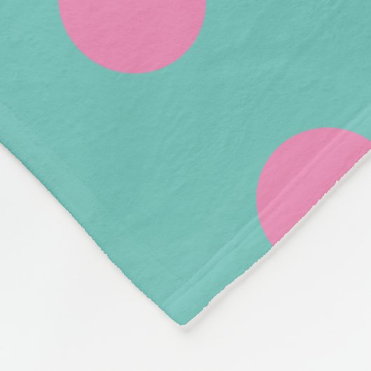 Polka Dot Throw Blanket (Aqua & Pink) Fleecedecke (Ecke)