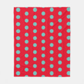 Polka Dot Throw Blanket (Red & Aqua) Fleecedecke (Vorderseite)