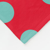 Polka Dot Throw Blanket (Red & Aqua) Fleecedecke (Ecke)