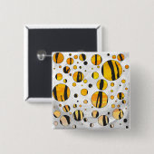 Polka Dot Tiger Black and Orange Print Button (Vorne & Hinten)
