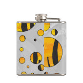 Polka Dot Tiger Black and Orange Print Flachmann (Rückseite)