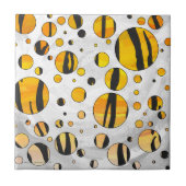 Polka Dot Tiger Black and Orange Print Fliese (Vorderseite)