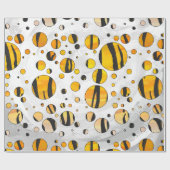Polka Dot Tiger Black and Orange Print Geschenkpapier (Flach)