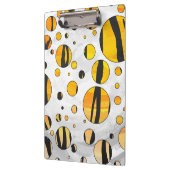 Polka Dot Tiger Black and Orange Print Klemmbrett (Links)