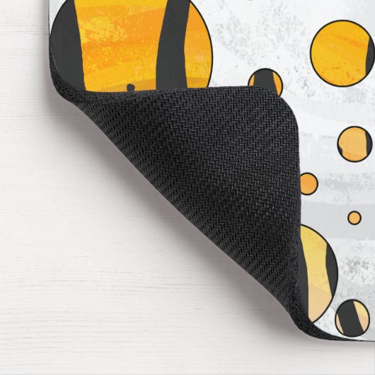 Polka Dot Tiger Black and Orange Print Mousepad (Ecke)