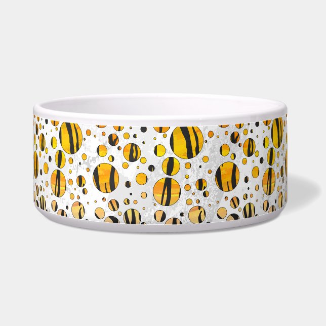Polka Dot Tiger Black and Orange Print Napf (Rechts)