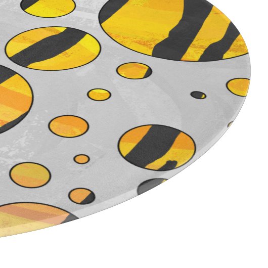 Polka Dot Tiger Black and Orange Print Schneidebrett (Ecke)