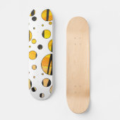 Polka Dot Tiger Black and Orange Print Skateboard (Vorderseite)