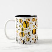 Polka Dot Tiger Black and Orange Print Zweifarbige Tasse (Links)
