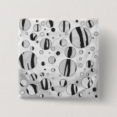 Polka Dot Tiger Black and White Print Button (Vorderseite)